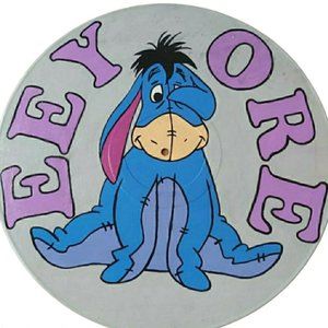 Handpainted Vinyl Record Painting ~ Eeyore Framed